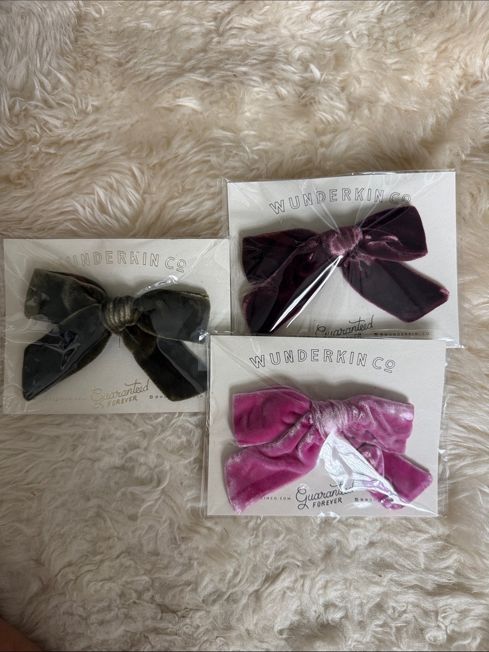 Velvet Hair Bow Clip - Pink, Plum, Olive